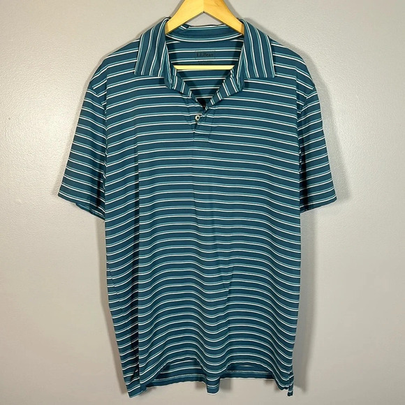 L.L. Bean Striped Slightly Fitted Short Sleeve Polo Shirt Men’s XLT - Picture 1 of 7